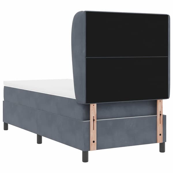 vidaXL Bäddfjäder med madrass Mörkgrå 200 x 80 cm Sammet