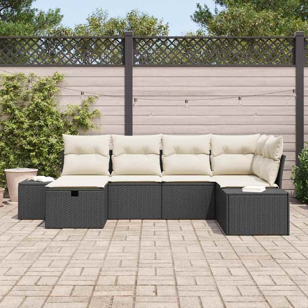 vidaXL Soffset med kudde 7 pcs konstrotting