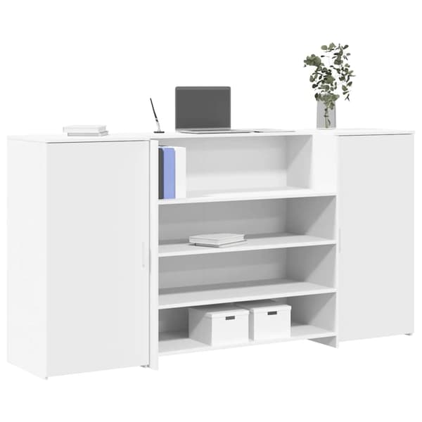 vidaXL Receptionsdisk vit 200x50x103,5 cm konstruerat trä