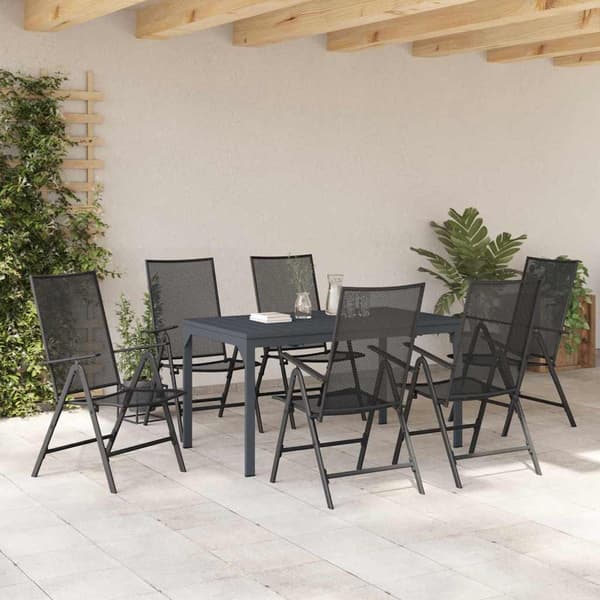 vidaXL Trädgårdsoffset 4 pcs Antracit Stål