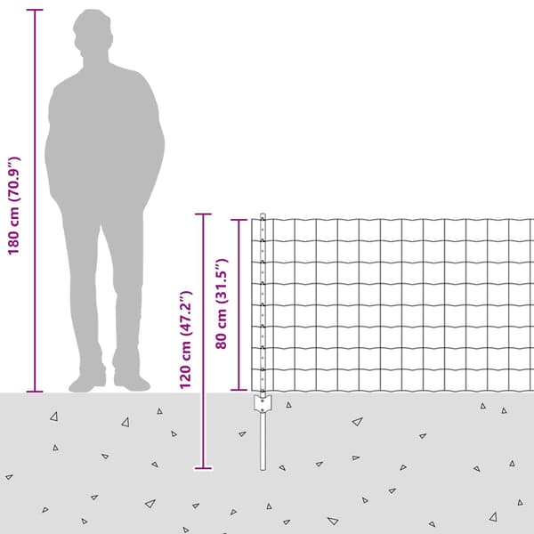 vidaXL Gjerde med innlegg. Grå 0.8 x 25 m Stål