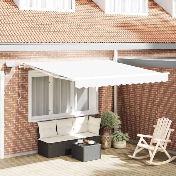 vidaXL Utfällbar markis Vit 300 x 250 cm Tyger och Stål