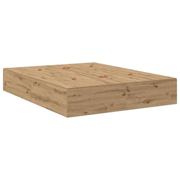 vidaXL Seng med lagring med skuff Artisan Eik 150 cm Konstruert tre