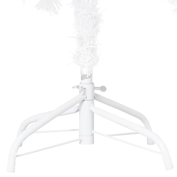 vidaXL Belyst plastgran med kulor vit 240 cm