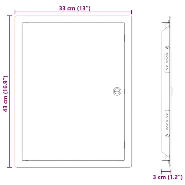vidaXL Åtkomstpanel Vit 43 x 33 x 3 cm Stål
