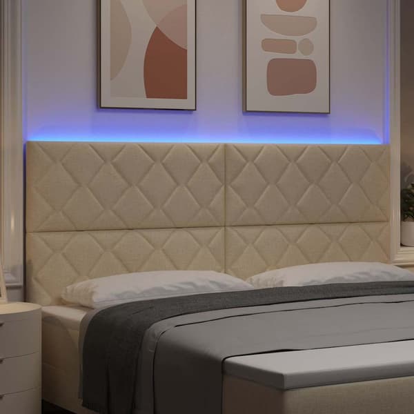 vidaXL LED huvuddyna Kräm 200 cm tyg