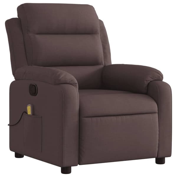 vidaXL Massagefåtölj mörkbrun tyg