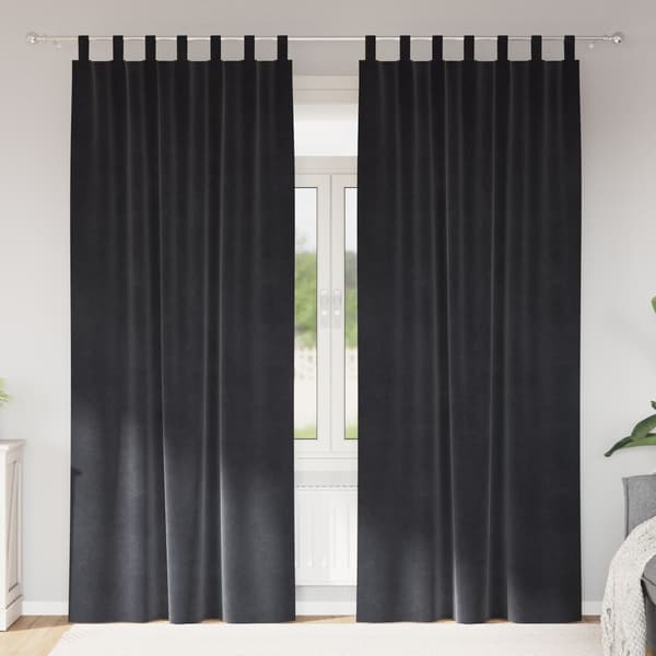 vidaXL Blendingsgardiner 2 pcs Mørkegrå 140 x 225 cm Fløyel
