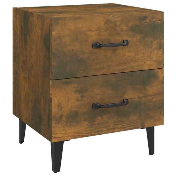 vidaXL Nattbord røkt eik 40x35x47,5 cm