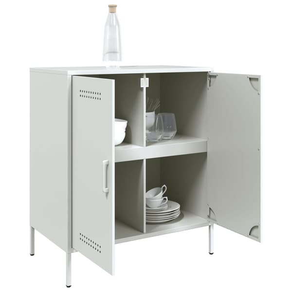 vidaXL Skänk vit 68x39x79 cm stål
