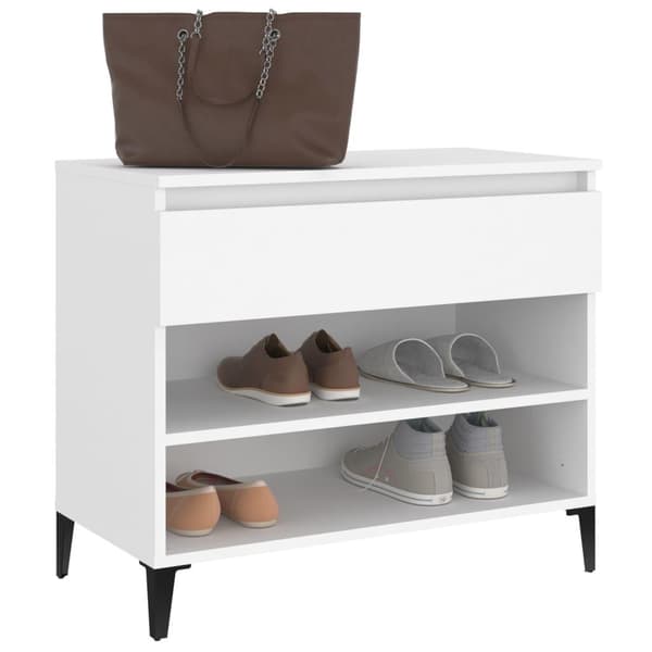 vidaXL Skoskap hvit 70x36x60 cm konstruert tre