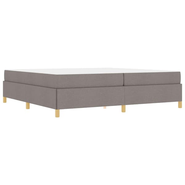 vidaXL Sängram med madrass Taupe 200 x 200 cm tyg