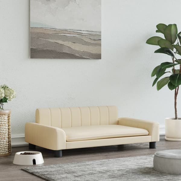vidaXL Hundbädd gräddvit 90x53x30 cm tyg