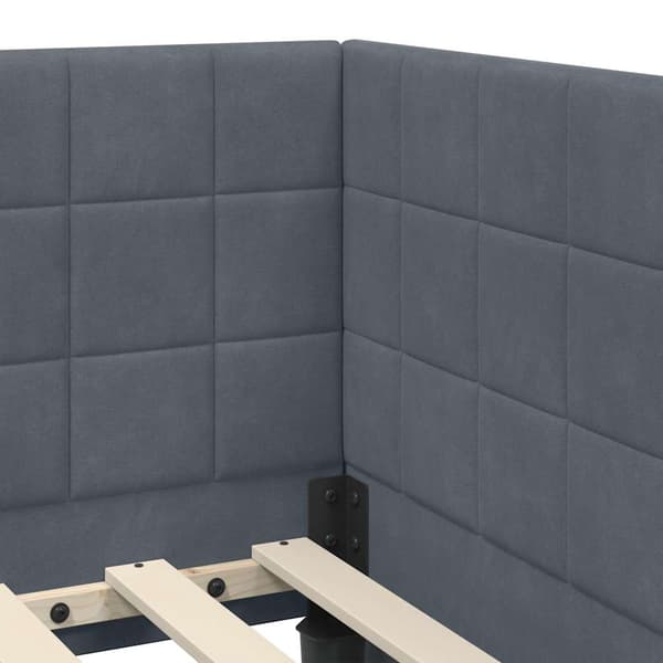vidaXL Hörnssängram Mörkgrå 80 x 200 cm Sammet