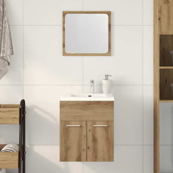 vidaXL Baderomsmøbler 2 deler artisan eik konstruert tre