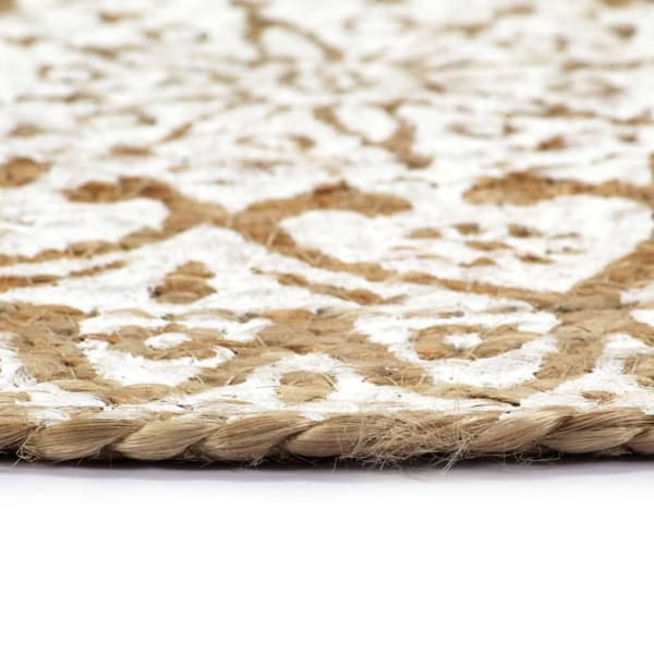 vidaXL Bordstabletter 4 st vit 38 cm rund jute