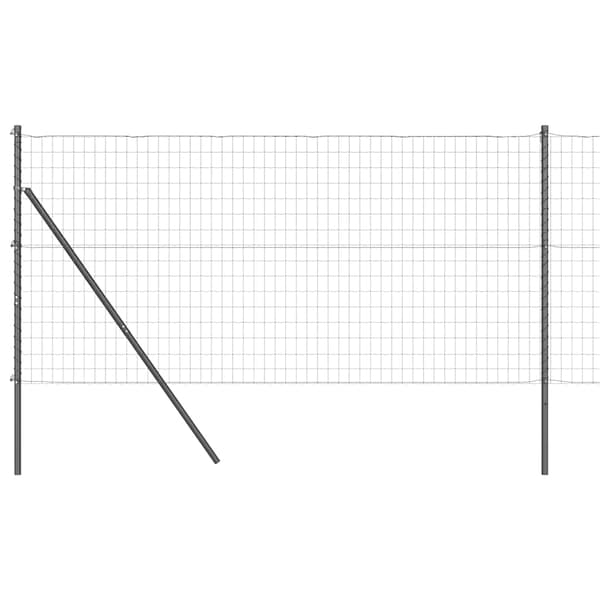 vidaXL Gjerde med stolpe Grå 1 x 10 m Stål og PVC