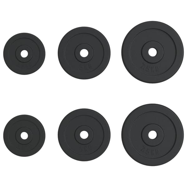 vidaXL Vektskiver 6 stk 30 kg støpejern