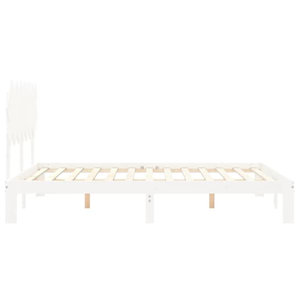 vidaXL Sengeramme med hodegavl hvit 140x200 cm heltre