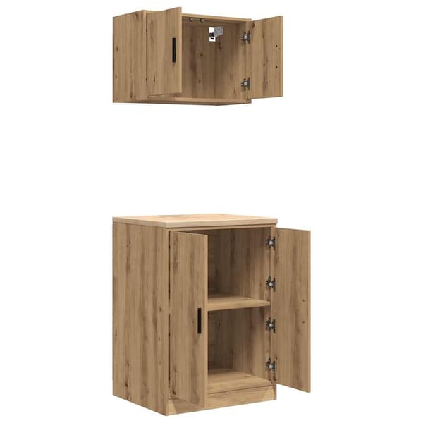 vidaXL Garasjeskap 2 stk artisan eik konstruert tre