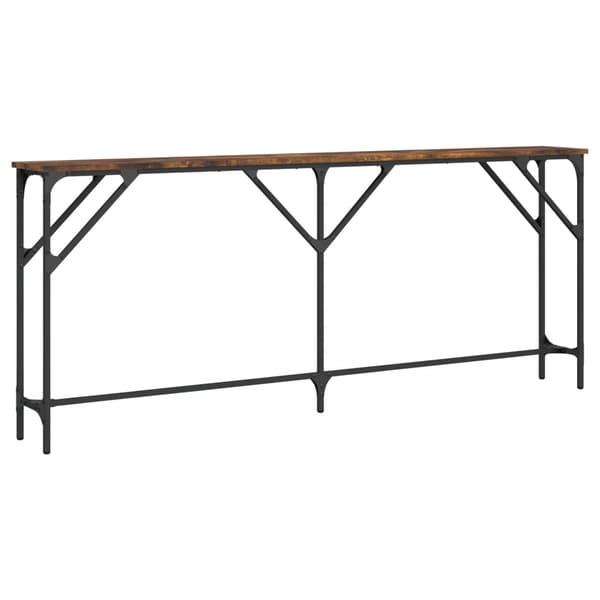 vidaXL Konsollbord røkt eik 180x23x75 cm konstruert tre