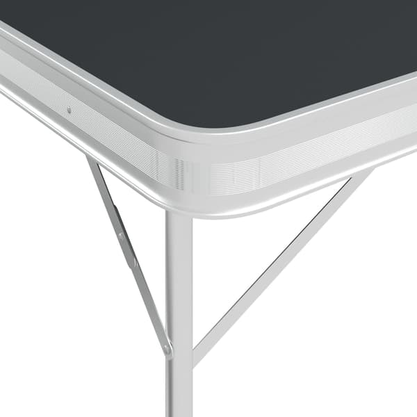 vidaXL Sammenleggbart campingbord med 2 benker aluminium grå