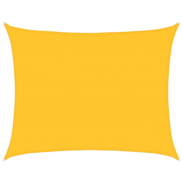 vidaXL Solseil 160 g/m² rektangulær gul 6x7 m HDPE