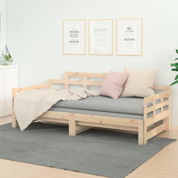 vidaXL Bäddsoffa massiv furu 2x(80x200) cm