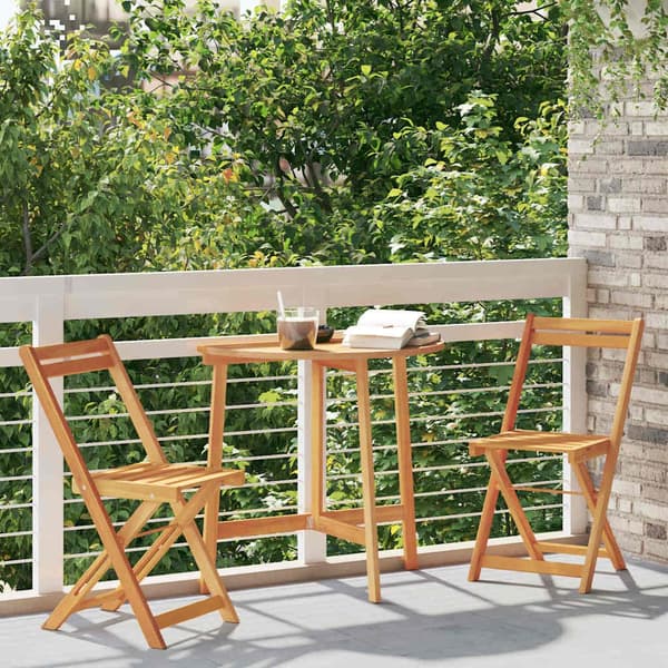 vidaXL Bistrosett 3 pcs Olje naturlig Solid akasietre