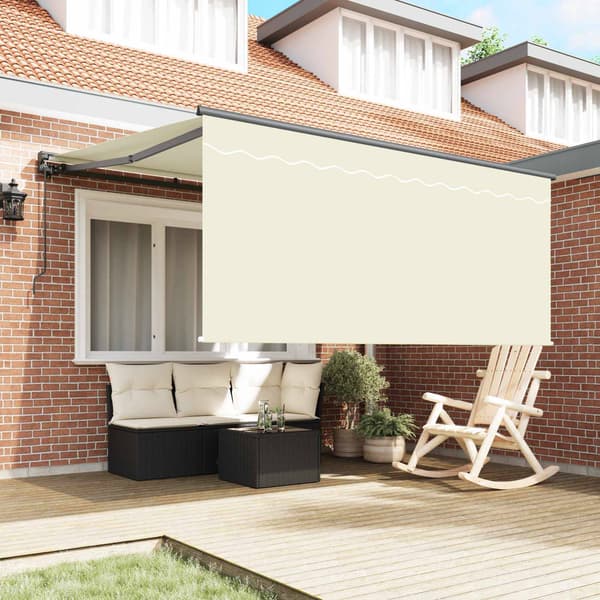 vidaXL Utfällbar markis Kräm 300 x 250 cm Polyester och aluminium