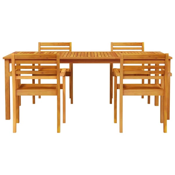 vidaXL Hage Spisegruppe 7 pcs Brun Solid akasietre