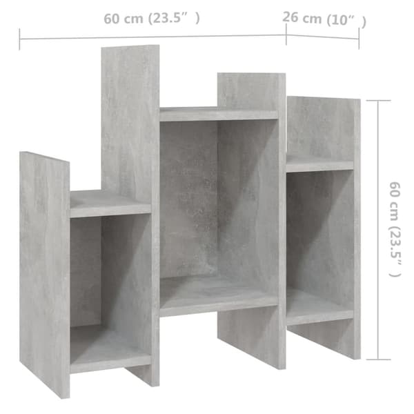 vidaXL Sideskap betonggrå 60x26x60 cm sponplate