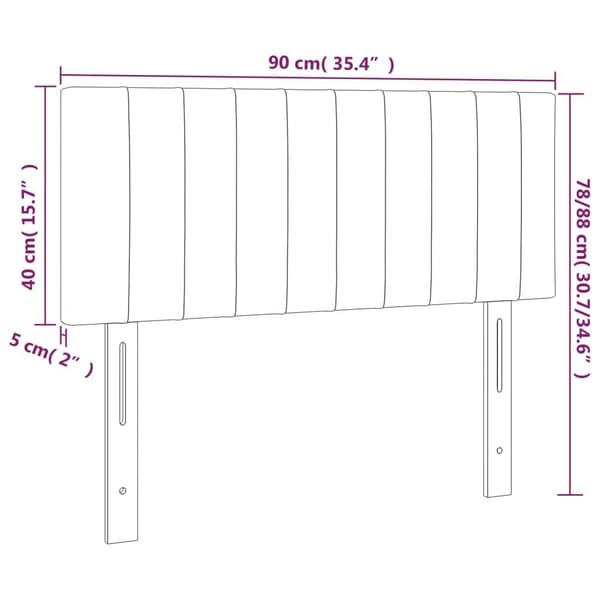 vidaXL Sänggavel rosa 90x5x78/88 cm sammet