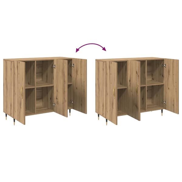 vidaXL Serviesskap Artisan Eik 90 x 34 x 80 cm Konstruert tre