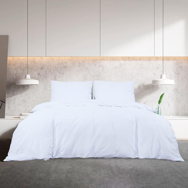 vidaXL Sengesett hvit 200x200 cm bomull