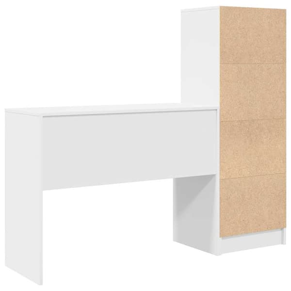 vidaXL Skrivbord med låda 2 pcs Vit