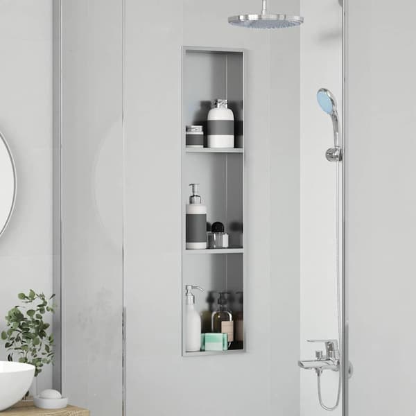 vidaXL Dusjniche sølv 90 x 20 x 9.5 cm Rustfritt Stål