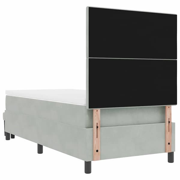 vidaXL Bäddfjäder med madrass Ljusgrå 80 x 200 cm Sammet