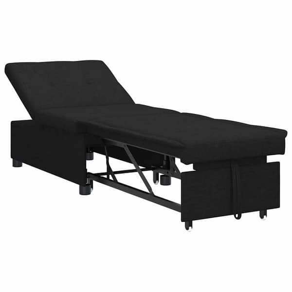 vidaXL Pull Out Sofa Bed Svart 194 x 50 x 82 cm tyg