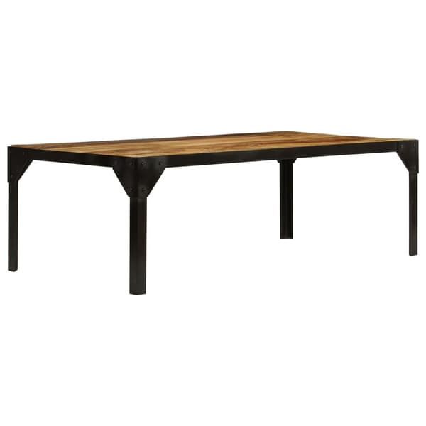 vidaXL Sofabord heltre mango og stål 110 cm change2