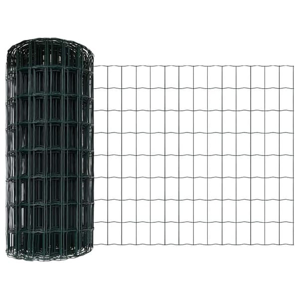 vidaXL Gjerde med stolpe grønn 0,4 x 25 m Stål og PVC