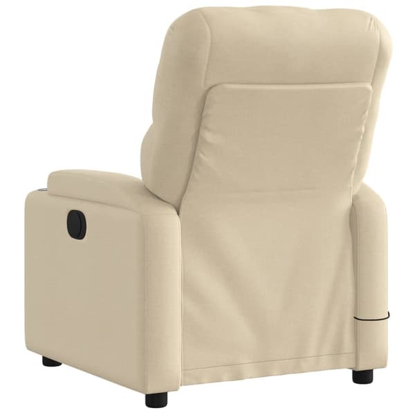 vidaXL Elektrisk massagefåtölj gräddvit tyg