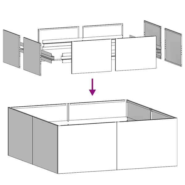 vidaXL Planteringskärl vit 80x80x30 cm stål