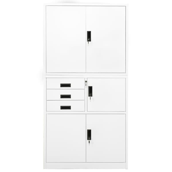 vidaXL Dokumentskåp vit 90x40x180 cm stål