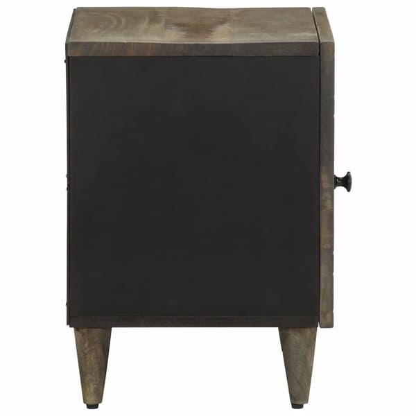vidaXL Nattbord lysegrå 40x33x46 cm heltre mango