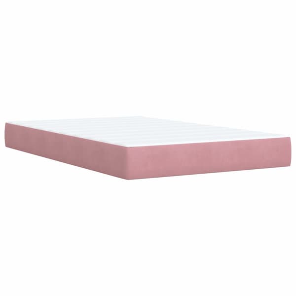 vidaXL Ramsäng med madrass rosa 120x200 cm sammet