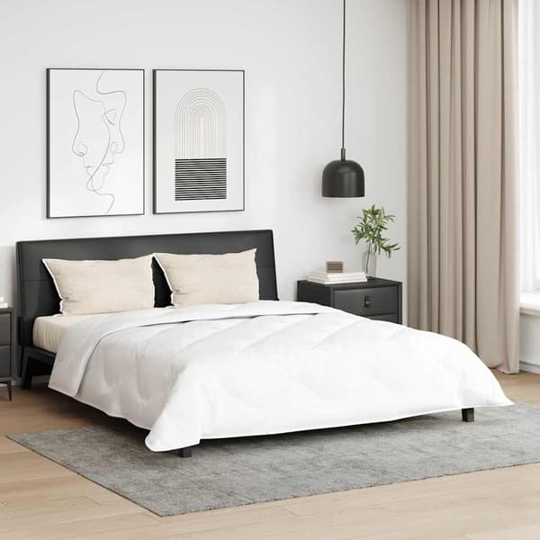 vidaXL Duntäcke med kudde 3 pcs Vit Mikrofiber
