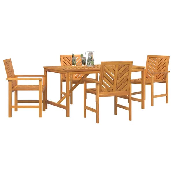 vidaXL Hage Spisegruppe 5 pcs Brun Solid akasietre