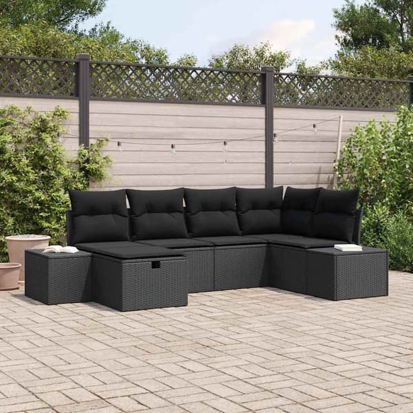 vidaXL Soffset med kudde 6 pcs konstrotting