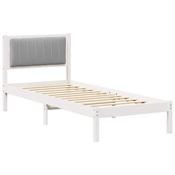 vidaXL Sängram med Vadderad Sänggavel Ljusgrå 75 x 190 cm